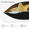 thumbnail image 3 of KLL Gold Glittering Stars Decorative Throw Pillow Covers Velvet Soft for Couch Sofa Bedroom Living Room Outdoor (No pillow core)- 18"x18", 3 of 5
