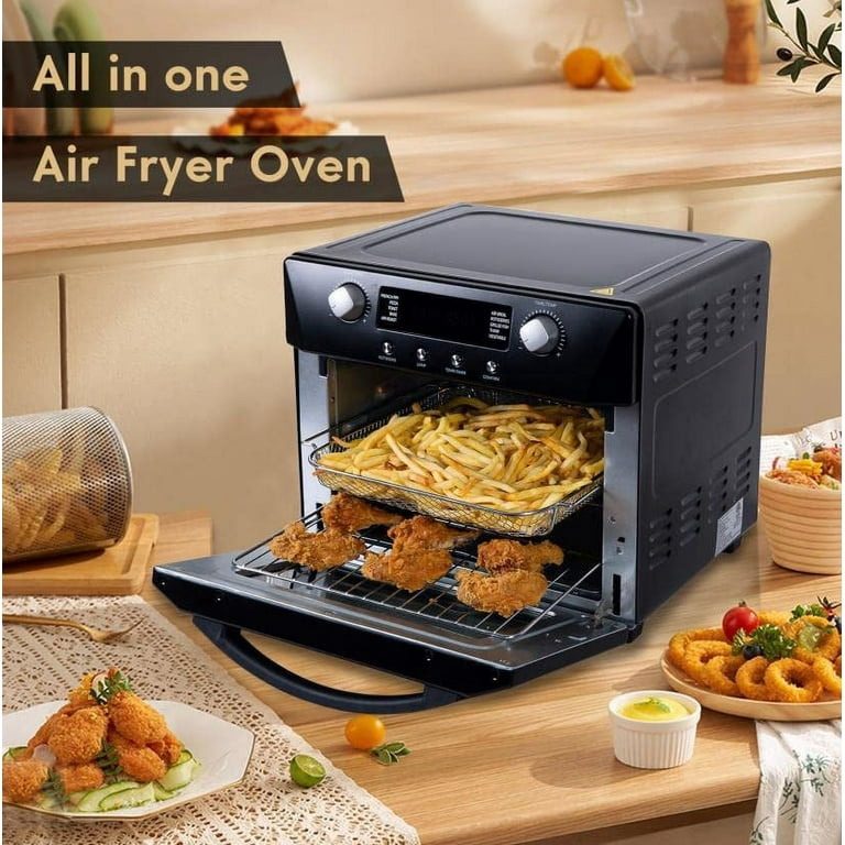 CUSIMAX Air Fryer Oven, 10-in-1 Convection Oven, 24QT Air Fryer Combo,  Countertop Air Fryer Toaster Oven with Rotisserie & Dehydrator, Rich