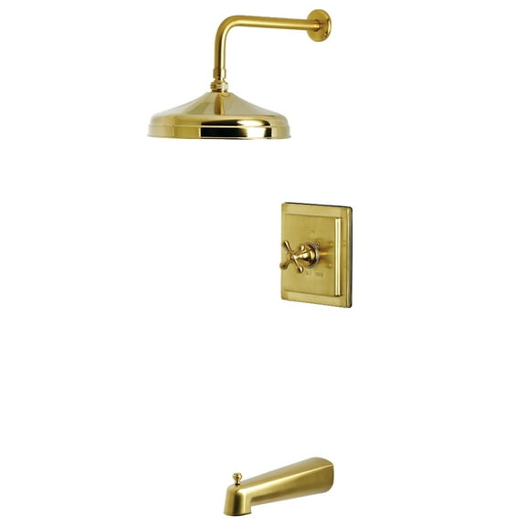Kingston Brass KB6147AX Revival Single-Handle Pressure Balanced Tub and Shower Faucet, Brushed Brass