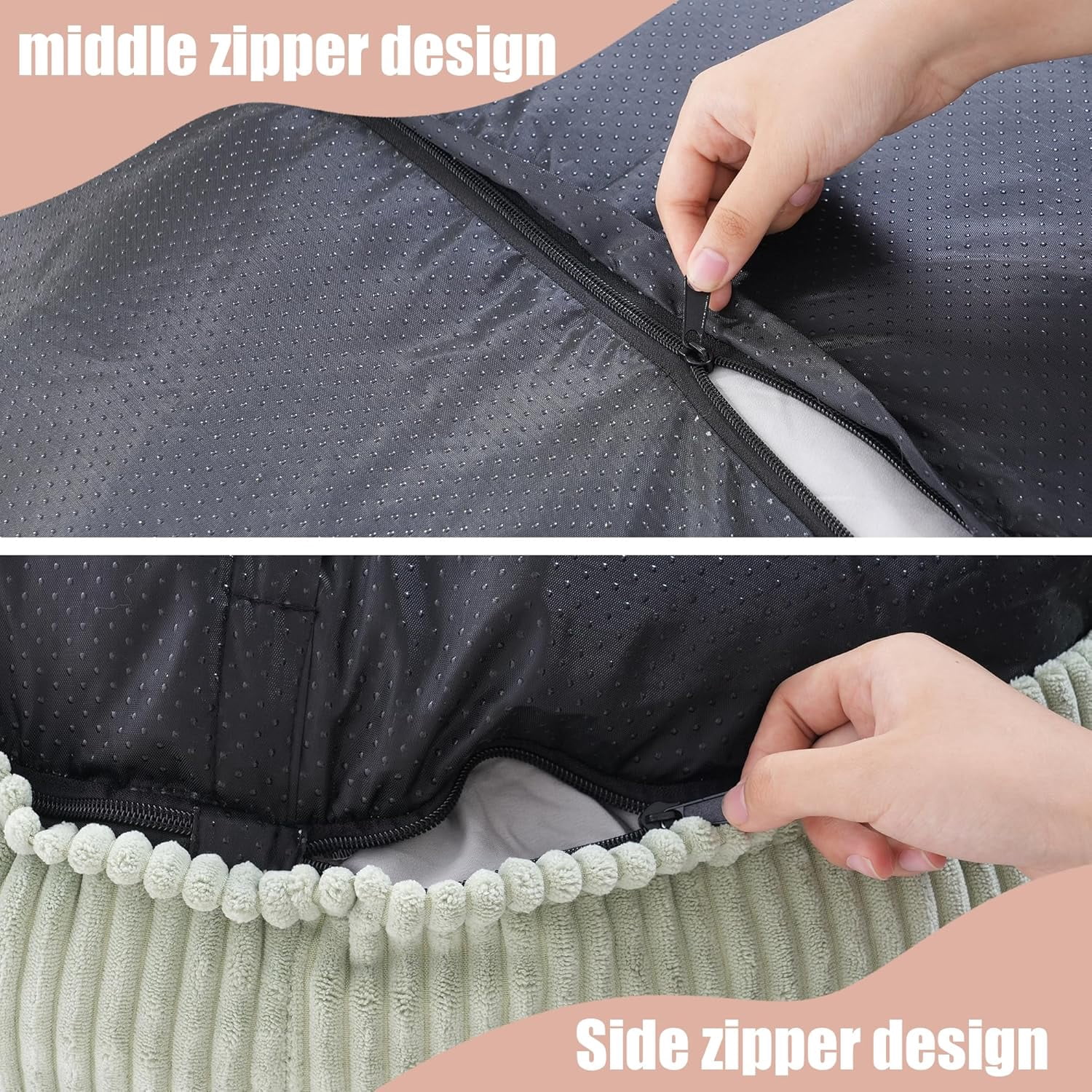 Donut Dog Bed,36 Inches Calming Round Dog Beds for Large Dogs,Washable Anti Anxiety Cuddler Dog Bed with Removable Cover(Sage Green,Large)