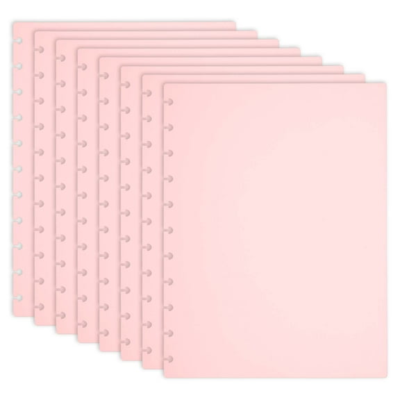 Uxcell 4 Pair Discbound Notebook Cover, 8.74" x 11.26" Letter Size PP Disc Planner Cover, Light Pink