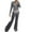 Gray, variant on XFLWAM Women's Velour Tracksuit 2 Piece Outfits Long Sleeve Cropped Zip Hooded Sweatshirt Jacket and Track Pants Set Pink S