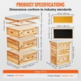 thumbnail image 6 of KFFKFF Bee Colony 30 Structure Beekeeping Starter Set, fir Wood with Beeswax Coating, 2 Large + 1 Medium Langstroth Beehive Units, Clear Acrylic Viewing Panels with Base for Novice, 6 of 9