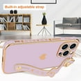 thumbnail image 6 of for iPhone 13 Pro Case Cute Love-Heart Plating Wristband Phone Cover for Women Girls Bling Soft Silicone Camera Lens Protection Bumper Shockproof Phone Case for iPhone 13 Pro 6.1'' - Purple, 6 of 13