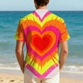 thumbnail image 5 of Men's Valentine's Day T-Shirt Hear Printed Summer Beach Casual Short Sleeve Button Down Lapel Shirts,Valentine's Day Gift for Him Orange, 5 of 6