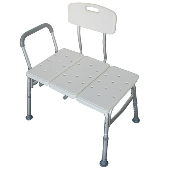 Winado Shower Transfer Bench with Adjustable Backrest Medical Bath Shower Chair,White