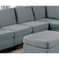 thumbnail image 2 of Miekor Furniture Modular Sectional 9pc Set Living Room Furniture Corner Sectional Couch Grey Linen Like Fabric 3x Corner Wedge 4x Armless Chairs and 2x Ottomans W5U337, 2 of 9