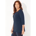 thumbnail image 3 of Catherines Women's Plus Size Petite Suprema Studio Double-Ring Tee, 3 of 6