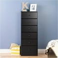 thumbnail image 2 of Bowery Hill Contemporary 6-Drawer Solid Wood Lingerie Chest in Black, 2 of 4