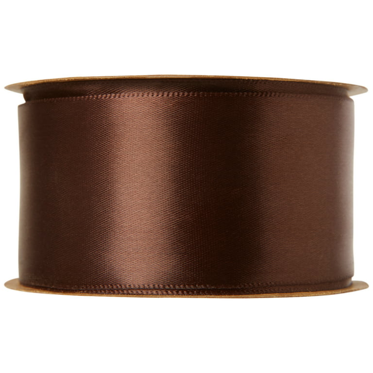 Chocolate Stripes Ribbon on 1.5 Brown Single Face Satin ribbon
