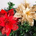 thumbnail image 4 of sweethay Decoración de flores artificiales de Navidad con purpurina, adorno de árbol de Navidad brillante, decoración de fiesta, accesorios de diseño Kits de decoración para fiestas Oro sweethay HA069938-02, 4 of 6