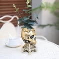 thumbnail image 2 of Macetas de cabeza para interior y exterior, maceta con forma de calavera, maceta de resina para plantas suculentas, contenedor, portalápices, decoración para el hogar y el jardín, Calavera, 2 of 5