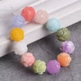 thumbnail image 2 of U8MO 10pcs Flower Carving Round 10mm Artificial Coral Loose Beads For Jewelry Making-Gradual Lt Orange, 2 of 6