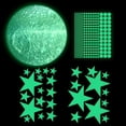 thumbnail image 4 of Estrellas que brillan en la oscuridad para techo, pegatinas de pared con estrellas y luna que brillan en la oscuridad, perfectas para niños, guardería, dormitorio, sala de estar (azul cielo), 4 of 5