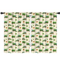 Blackout Kids Curtains,Cartoon Tractors Barns Beige Pattern Childrens Insulated Curtains Set Of 2,Bedroom Essentials,Toddler Room Decor 42"x63"