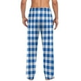 thumbnail image 6 of Xcmzpl Mens Pajama Pants Cotton Lightweight Plaid Sleep Lounge Pants Elastic Waist Drawstring Baggy PJ Bottoms with Pockets, 6 of 7