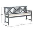 thumbnail image 6 of Safavieh Del Mar Outdoor Modern 3 Seat Garden Bench with Cushion, 6 of 6