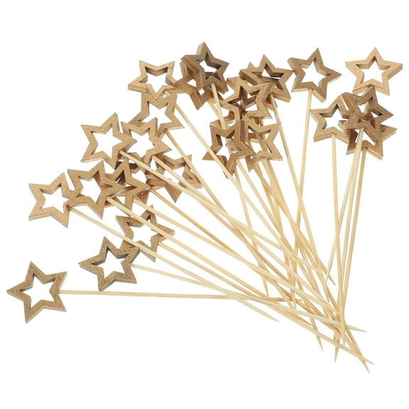 Raindrops 50Pcs Christmas Star Toothpick Synthetic Material Party Decoration for Events