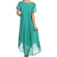 thumbnail image 2 of Sakkas Batik Palm Tree Cap Sleeve Caftan Dress / Cover Up - Mint / White - One Size, 2 of 5