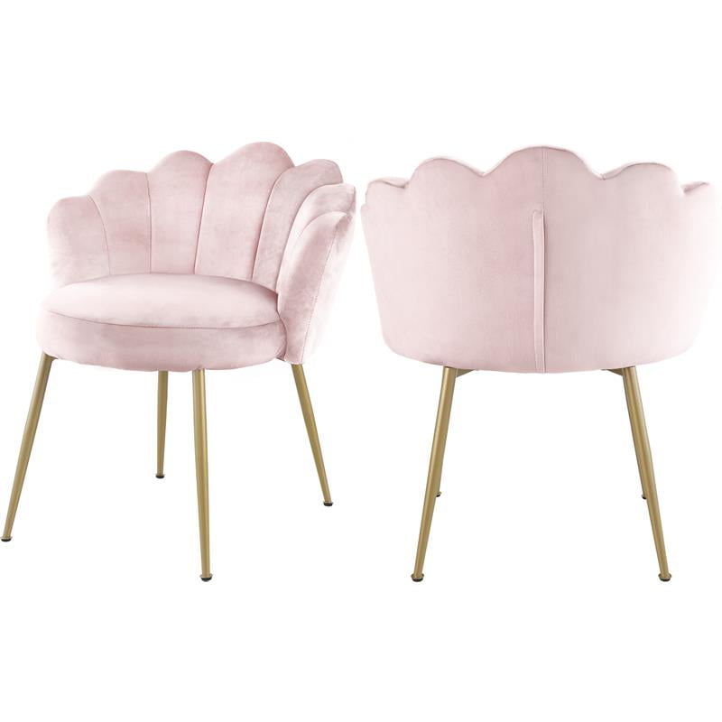 plush pink dining chairs