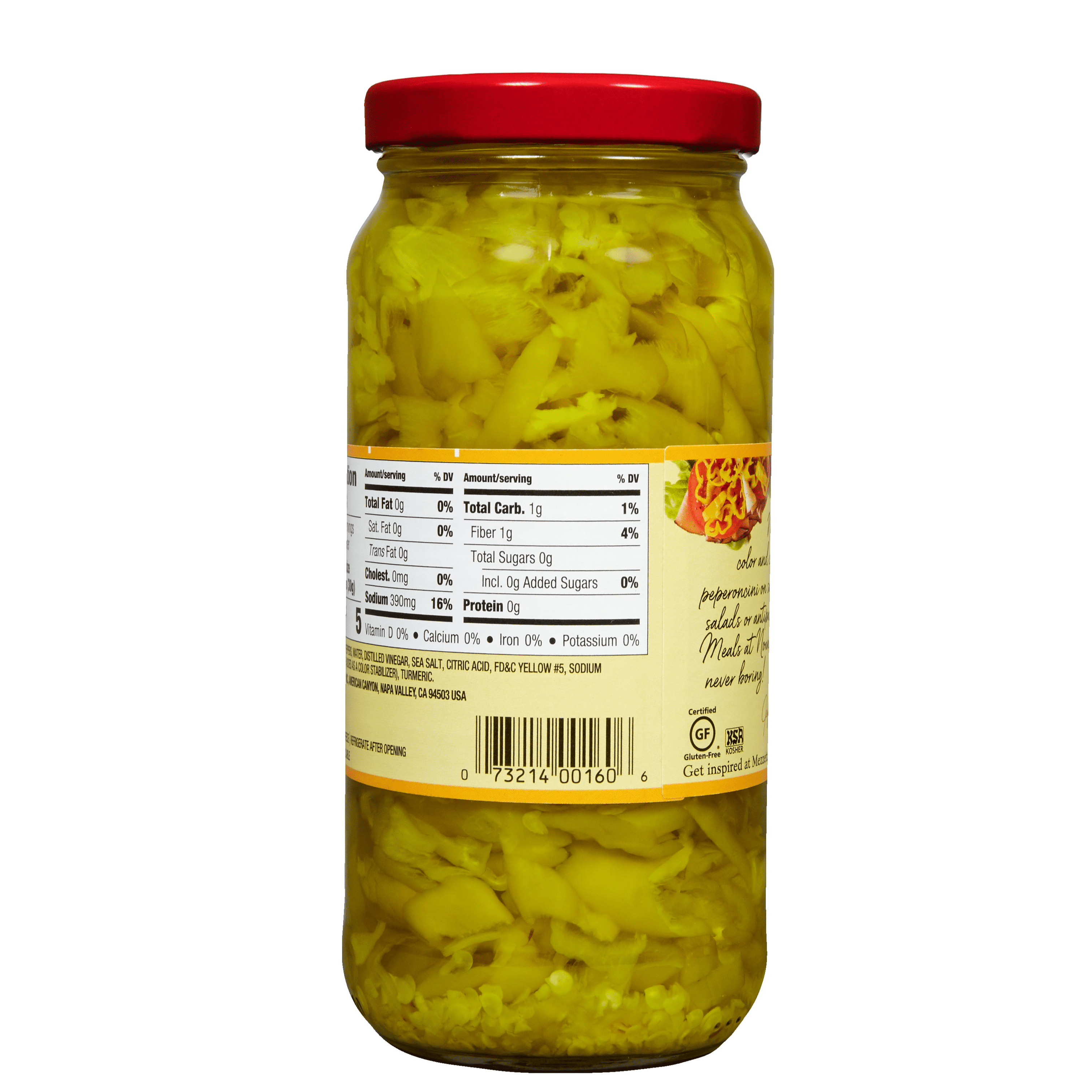 (3 pack) Mezzetta Sliced Golden Greek Peperoncini, 16 fl oz Jar