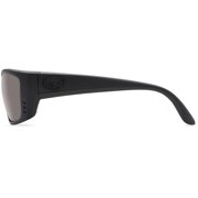 Costa Del Mar Mens Fisch Rectangular Sunglasses, Blackout/Grey Polarized-580P, 64 mm