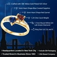 thumbnail image 2 of Gem Stone King 1.18 Ct Red Garnet Blue Created Sapphire 18K Yellow Gold Plated Silver Lab Grown Diamond Ring (Size 9), 2 of 6