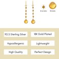 thumbnail image 6 of Citrine Beaded Long Chain Earrings - 925 Sterling Silver 18K Gold Plated Heart Tassel Dangle Earrings Mother's Day Gift, November Birthstone Anniversary Gifts - Abshel, 6 of 9