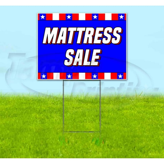 Matress Sale (18" x 24") Yard Sign, Includes Metal Step Stake