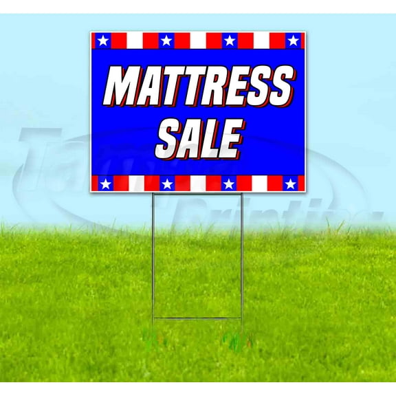 Matress Sale (18" x 24") Yard Sign, Includes Metal Step Stake