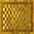 thumbnail image 1 of Ahgly Company Machine Washable Indoor Square Checkered Yellow Modern Area Rugs, 4' Square, 1 of 4
