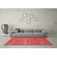 thumbnail image 3 of Ahgly Company Machine Washable Indoor Square Abstract Red Modern Area Rugs, 4' Square, 3 of 4