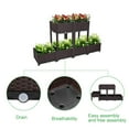 thumbnail image 6 of Raised Garden Bed with Legs, Outdoor Plastic Elevated Planter Box, Free Splicing Growing Bed with Rattan Pattern & Drainage Holes for Vegetables Herbs and Flowers, Brown, 6 Sets, 6 of 9