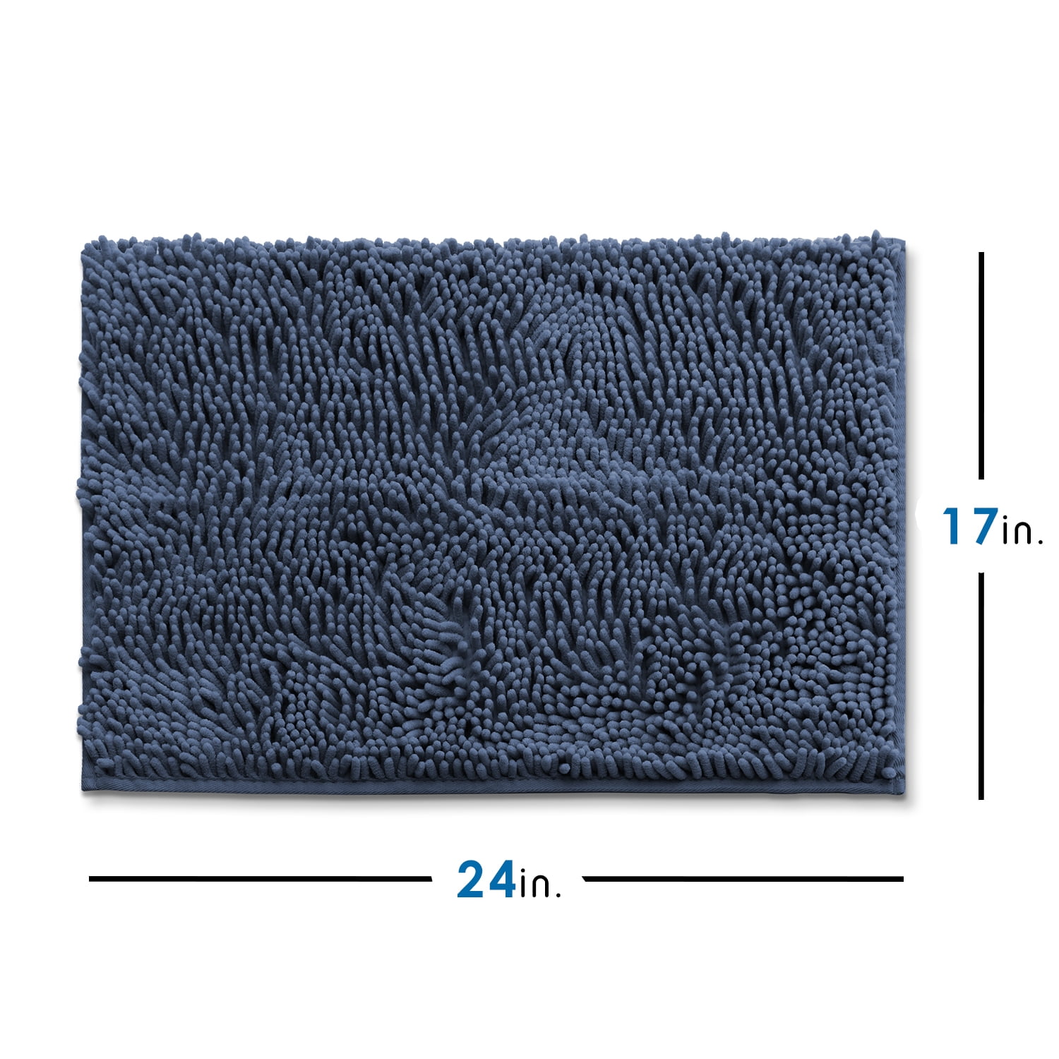 Nestl Bathroom Rugs, Machine Washable Bath Mats For bathroom Floor Rugs, Nonslip Backing Rubber Bath Rug, Navy