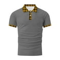 thumbnail image 5 of WAVSUF Lapel Polos Men Soft Pique polo Shirt Button T-Shirt Gray Size XL, 5 of 5