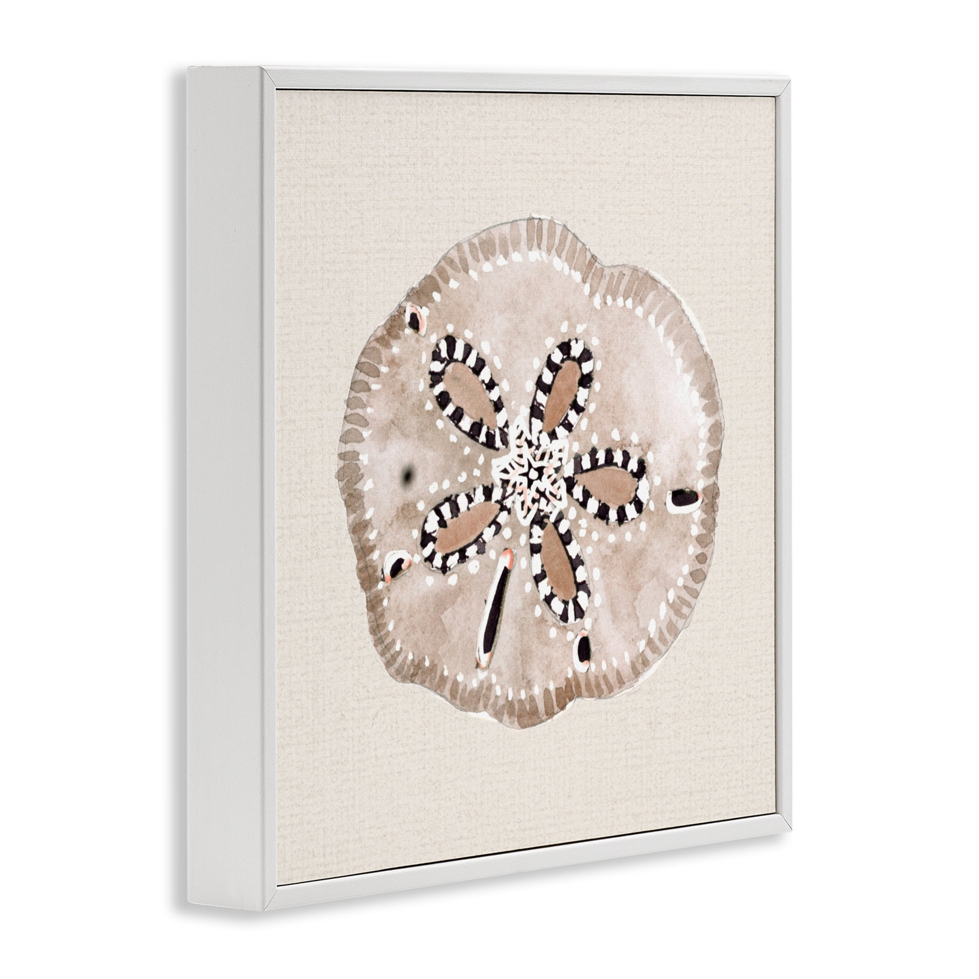 Stupell Industries Taupe & Beige Sand Dollar White Framed Giclee Art, design by Lanie Loreth