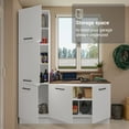 thumbnail image 4 of Madesa Ensemble d'Armoires de Rangement de Garage 70 Po L avec 5 Portes, Compartiments Multiples, Organisation Modulaire, Garde-Manger, Armoire de Base, Placard Mural - Blanc, 4 of 10