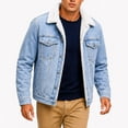 thumbnail image 4 of Jackets For Men Winter Sherpa Lined Denim Button Down Jacket With Pockets Workwear Coat Vintage Trendy Weekend Outdoor Outfits, 4 of 6