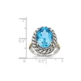 thumbnail image 4 of 6.60 Carat (Ctw) Blue Topaz Ring in Antiqued Sterling Silver with 14K Gold Accent Hearts, 4 of 5
