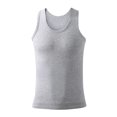 thumbnail image 5 of USNSM Men's Summer Solid Color Sleeveless Base Sports Fitness Round-Neck Tank Top Outdoor Soft Breathable Comfortable Tank Shirt Gray L, 5 of 7