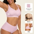 thumbnail image 5 of QYLUX Seamless Bras for Women No Underwire Scalloped Push Up Bras Soft Wireless Comfort Bralettes Full Coverage Pink XL, 5 of 7