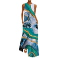 thumbnail image 2 of SMihono Robe Maxi Bohème d'Été pour Femmes Grande Taille Mode pour Femmes Col en V Sans Manches Soirée d'Été Fête Imprimée Dames Poche Gilet Longue Robe Plage Évasée Robe d'Été, 2 of 5