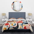 thumbnail image 3 of Designart "Minimalist Blue and Red Form II" Abstract Bedding Covert Set - Abstract Blue Modern Bed Set With 2 Shams, 3 of 6