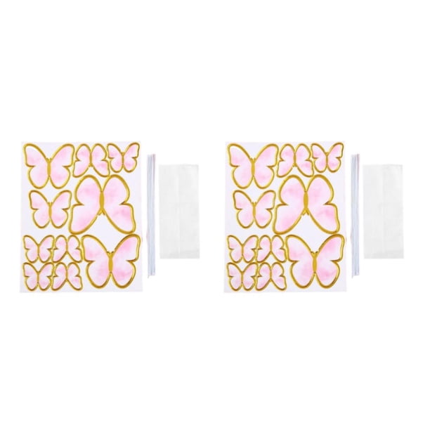 Bewildely 10 Pieces Gold Insect Cake Decoration Shower Crafts Shape Decor Simulation Butterflies Decors Baking Party Sign tipo 4 2piezas