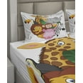 thumbnail image 2 of Ambesonne Colorful Fitted & Top Sheet Set with Shams, Exotic Savannah Animals, Multicolor, 2 of 4