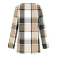 thumbnail image 5 of iHPH7 Open Front Cardigan for Women Plaid Jacket for Woman Fall Fashion Womens Fall Jackets Long Sleeve Cardigan for Women Long Jackets for Women Soft Cardigans for Women Khaki 3XL, 5 of 7