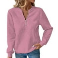 thumbnail image 3 of Valueadd Women's Long Sleeve T-shirt Knitted Fabric Sweatshirt Zipper Long Sleeved Womens Top, 3 of 5