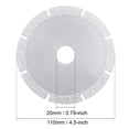 thumbnail image 2 of Discos de corte de diamante Uxcell de 4.5" con cortes para piedra, cerámica, vidrio 46 granos tono plateado, 2 of 5