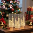 thumbnail image 5 of Debonair Flameless 3 Wicks LED Candles Set of 1 Acrylic Glass Pillars Battery Operated Flickering Candles for Home Decor Wedding Festival Cafe Restaurant Decor（5.9" x 2.7"）, 5 of 10