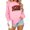 Pink, variant on Bzhegqhd Women's Sweatshirts Christmas Graphic Crewneck Long Sleeve Pullover Top Loose Fit Casual Soft Plush Holiday Print Fall Fashion Cozy Loungewear Streetwear